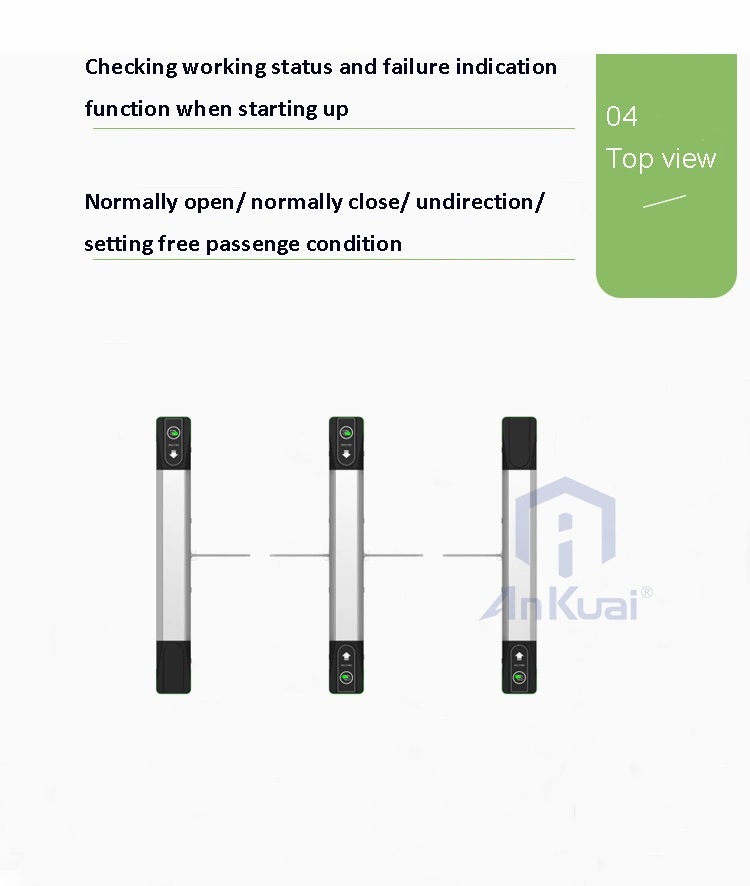 Quick Pass Gate CE DC Brushless Motor Swing Gate Barrier Speed Gate