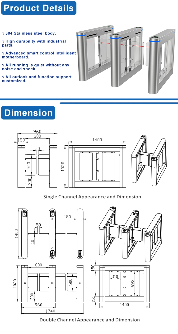 Access Control CE Approved Security Mechanical Swing Turnstile Barrier&Optical Turnstile