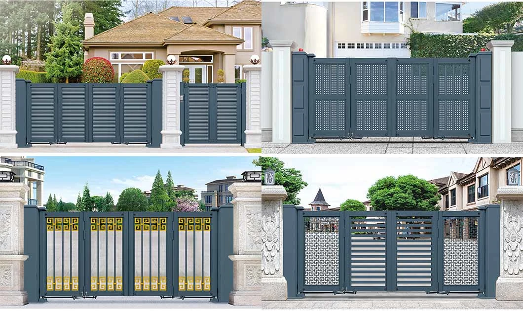 Electric Automatic Aluminium Metal Folding Sliding House Main Driveway Accordion Security Fence Entry Door Gate Factory Design Price