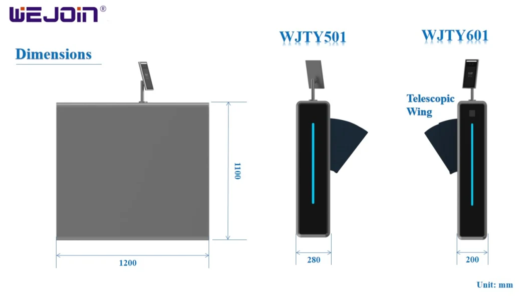 Lobby Entrance Access Control Waist High Optical Turnstile